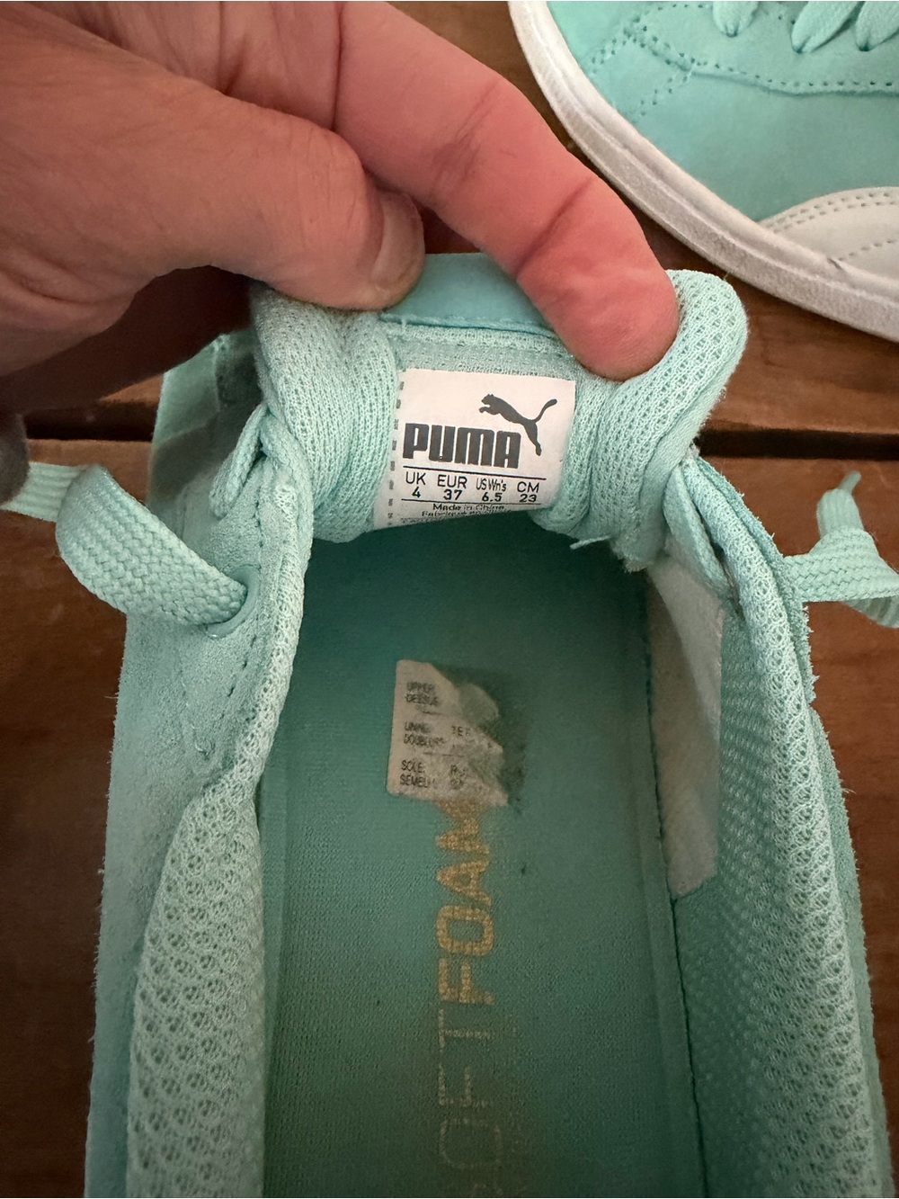 PUMA Mint Turquoise Suede Low-Top Sneakers - Picture 4 of 6